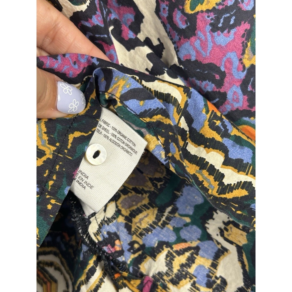Cleobella Felicia Blouse In Mosaic Ikat Long Puff Sleeve Boho Colorful Size XL - Picture 10 of 11